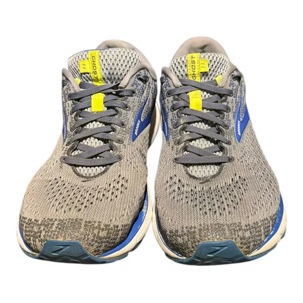 Brooks Men’s Ghost 11 Size 12 D Gray Blue Running Sneakers 1102881D006 Athletic